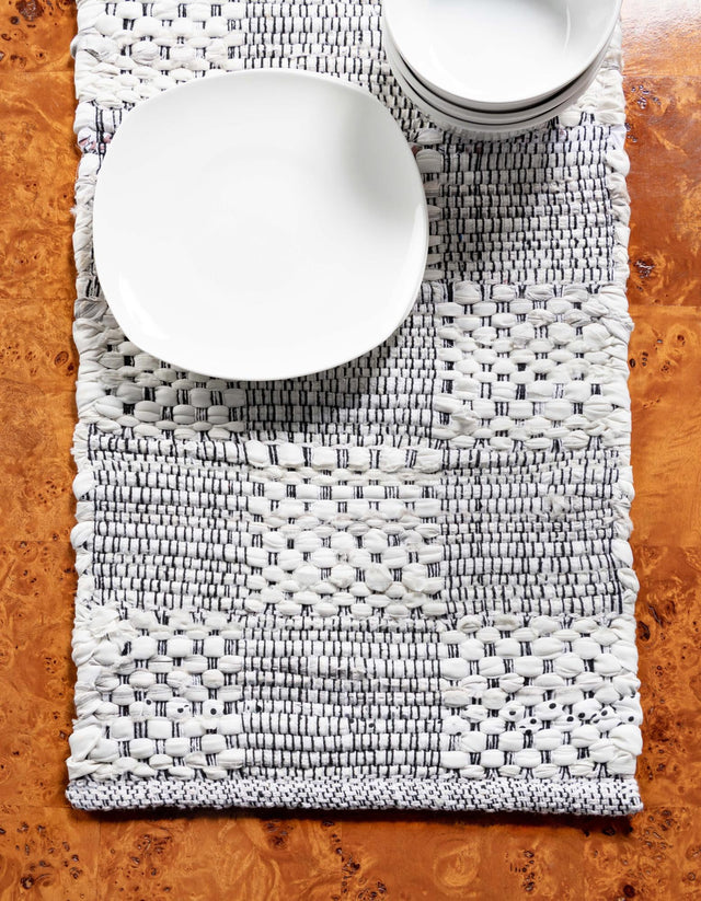 Ivory 1' 2 x 6' 1 Chindi Cotton Table Runner