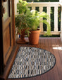 Blue 2' 2 x 4' Chindi Jute Semicircle Hearth Rug