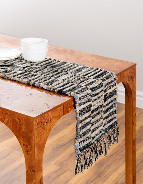 Dark Gray 1' 2 x 5' 1 Chindi Jute Table Runner