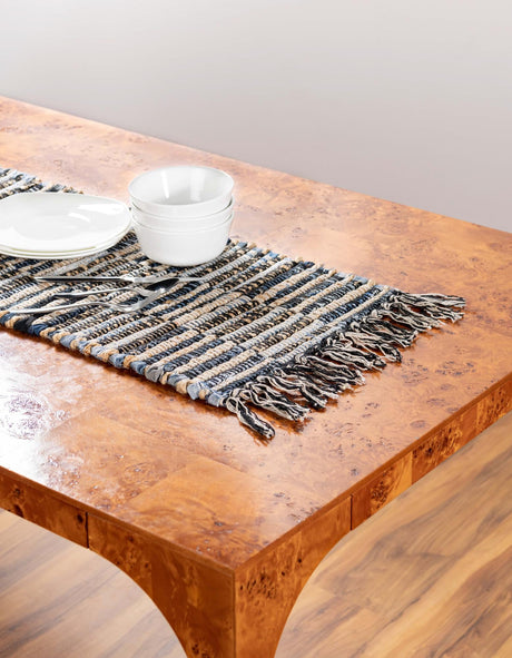 Dark Gray 1' 2 x 8' Chindi Jute Table Runner