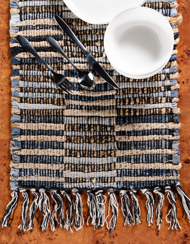 Dark Gray 1' 2 x 4' 1 Chindi Jute Table Runner