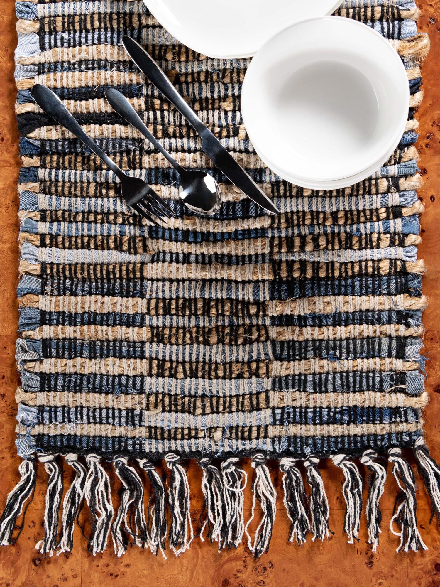 Dark Gray 1' 2 x 8' Chindi Jute Table Runner Area Rug Decorative Dining Room Kitchen All Natural Material Table Cover Interior Design Home Decor Carpet Mat for Sale at Rug Engine