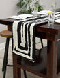 Black and White 1' 2 x 10' Braided Chindi Table Runner