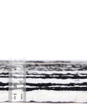 Black and White 1' 2 x 6' 1 Braided Chindi Table Runner