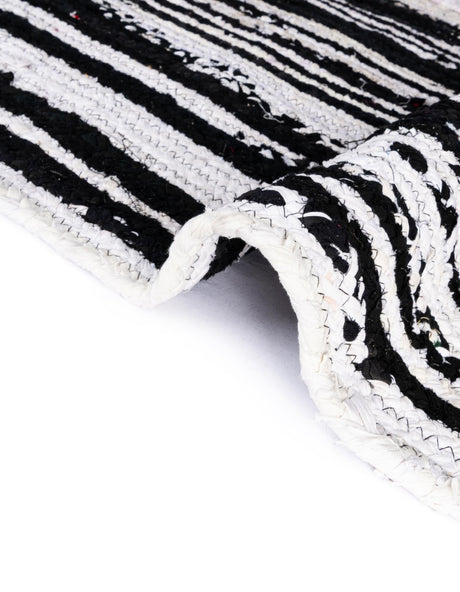Black and White 1' 2 x 5' 1 Braided Chindi Table Runner Area Rug Decorative Dining Room Kitchen All Natural Material Table Cover 100% Cotton Hand Braided Natural Eco-Friendly Boho Style Modern Carpet for Living Rooms Dining Office Dorm for Sale at Rug Engine