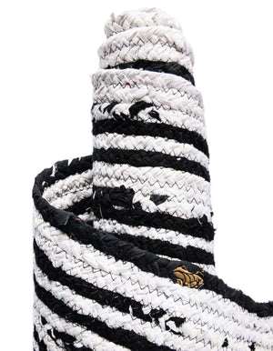 Black and White 1' 2 x 5' 1 Braided Chindi Table Runner