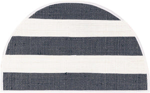 Navy Blue 2' 2 x 3' 7 Chindi Rag Hearth Half-Round Semicircle Area Rug 100% Cotton All Natural Eco-Friendly Carpet Mat Decor for Homes for Sale at Rug Engine