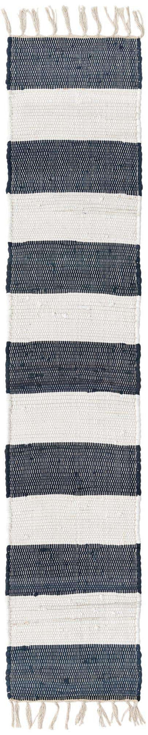Navy Blue 1' 2 x 6' 1 Chindi Rag Table Runner