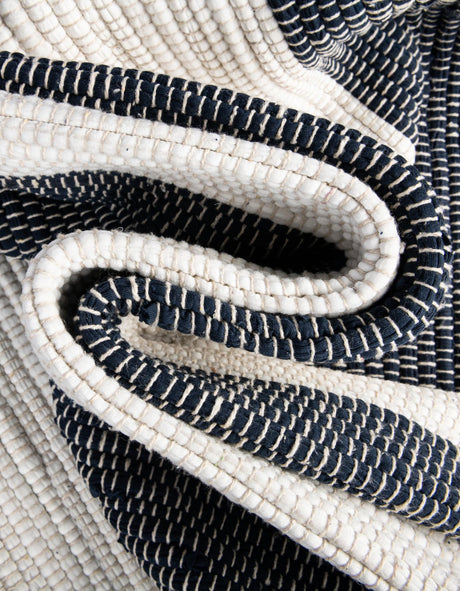 Navy Blue 1' 2 x 10' Chindi Rag Table Runner Area Rug Decorative Dining Room Kitchen All Natural Material Table Cover 100% Cotton All Natural Eco-Friendly Carpet Mat Decor for Homes for Sale at Rug Engine