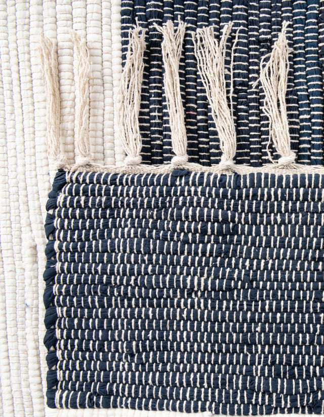 Navy Blue 1' 2 x 4' 1 Chindi Rag Table Runner