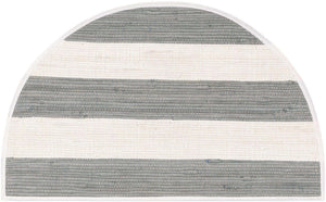 Gray 2' 2 x 3' 7 Chindi Rag Hearth Half-Round Semicircle Area Rug 100% Cotton All Natural Eco-Friendly Carpet Mat Decor for Homes for Sale at Rug Engine