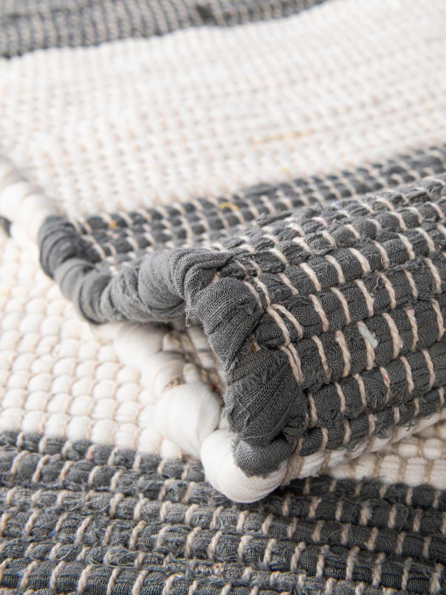 Gray 1' 2 x 5' 1 Chindi Rag Table Runner Area Rug Decorative Dining Room Kitchen All Natural Material Table Cover 100% Cotton All Natural Eco-Friendly Carpet Mat Decor for Homes for Sale at Rug Engine
