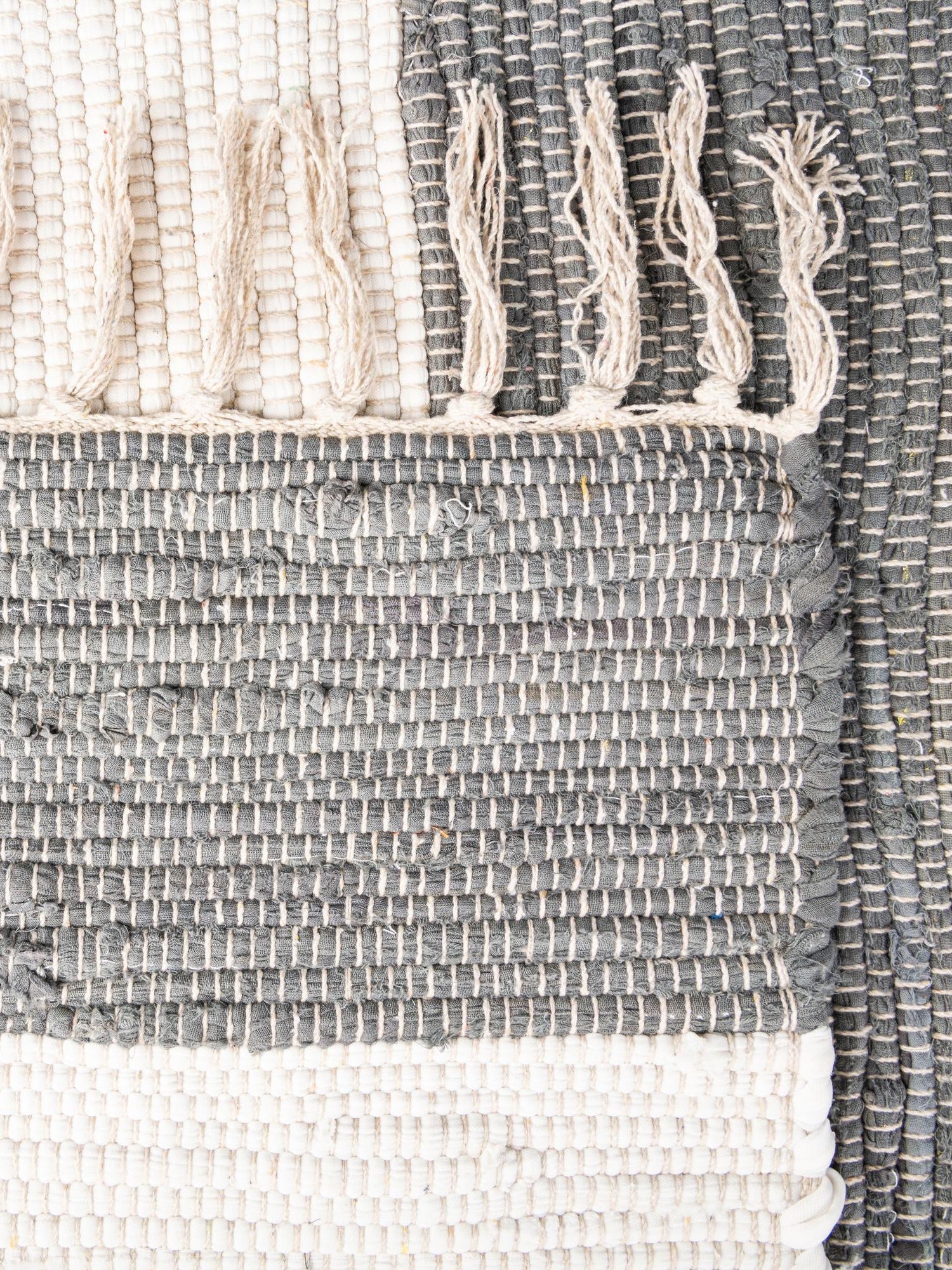 Gray 1' 2 x 6' 1 Chindi Rag Table Runner Area Rug Decorative Dining Room Kitchen All Natural Material Table Cover 100% Cotton All Natural Eco-Friendly Carpet Mat Decor for Homes for Sale at Rug Engine