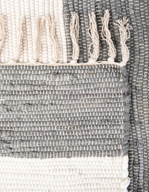 Gray 1' 2 x 5' 1 Chindi Rag Table Runner