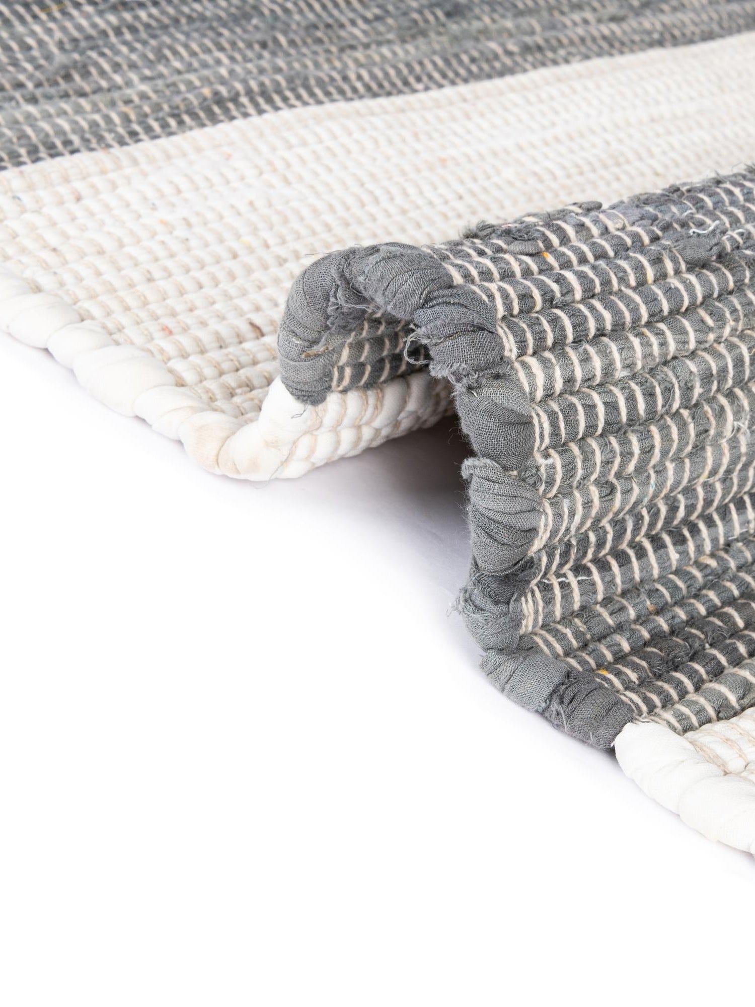 Gray 1' 2 x 4' 1 Chindi Rag Table Runner Area Rug Decorative Dining Room Kitchen All Natural Material Table Cover 100% Cotton All Natural Eco-Friendly Carpet Mat Decor for Homes for Sale at Rug Engine
