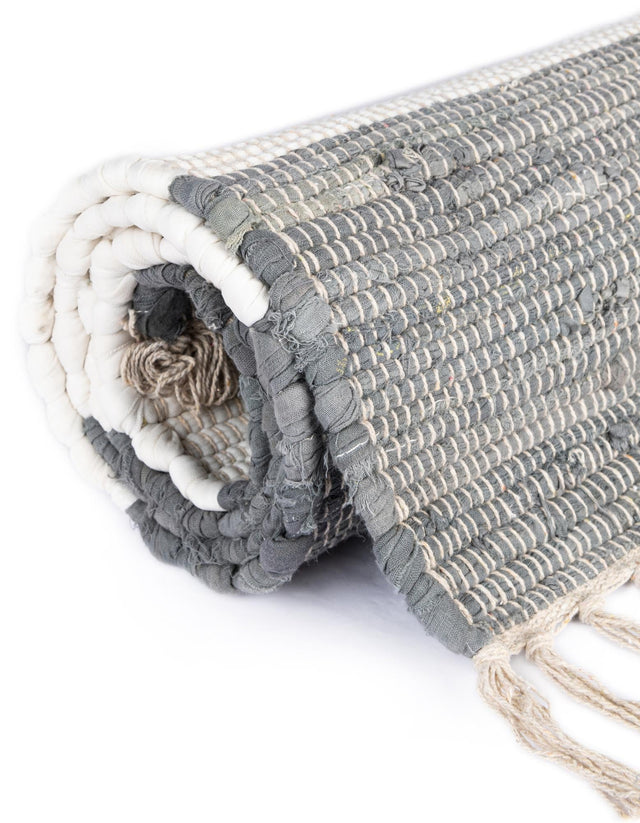 Gray 1' 2 x 4' 1 Chindi Rag Table Runner