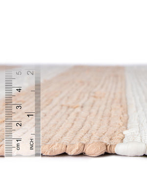 Beige 2' 2 x 3' 7 Chindi Rag Hearth Half-Round Semicircle Area Rug 100% Cotton All Natural Eco-Friendly Carpet Mat Decor for Homes for Sale at Rug Engine