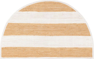 Beige 2' 2 x 3' 7 Chindi Rag Hearth Half-Round Semicircle Area Rug 100% Cotton All Natural Eco-Friendly Carpet Mat Decor for Homes for Sale at Rug Engine