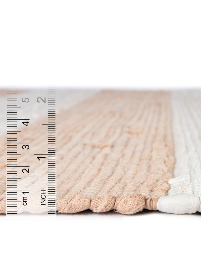 Beige 1' 2 x 5' 1 Chindi Rag Table Runner