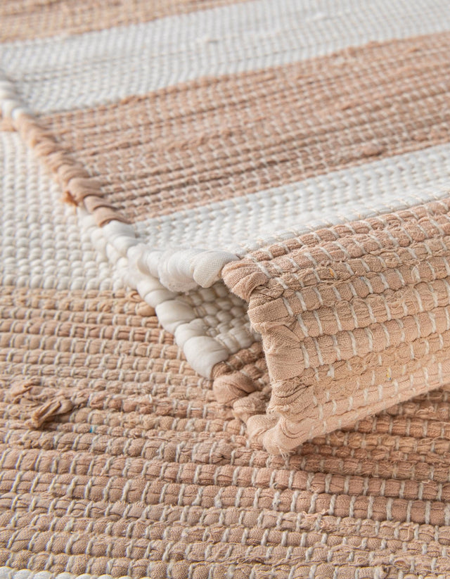 Beige 1' 2 x 5' 1 Chindi Rag Table Runner