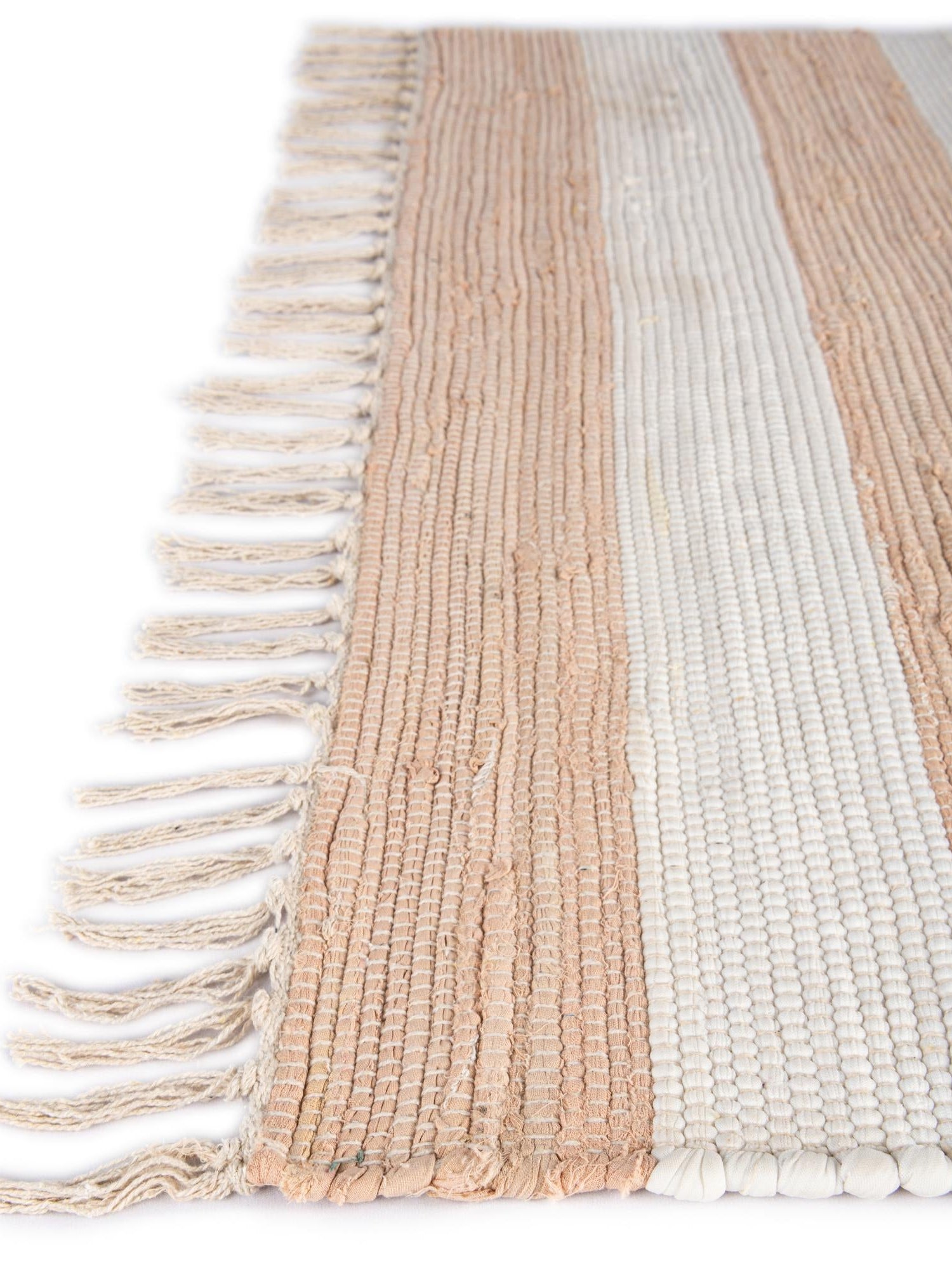 Beige 1' 2 x 5' 1 Chindi Rag Table Runner Area Rug Decorative Dining Room Kitchen All Natural Material Table Cover 100% Cotton All Natural Eco-Friendly Carpet Mat Decor for Homes for Sale at Rug Engine