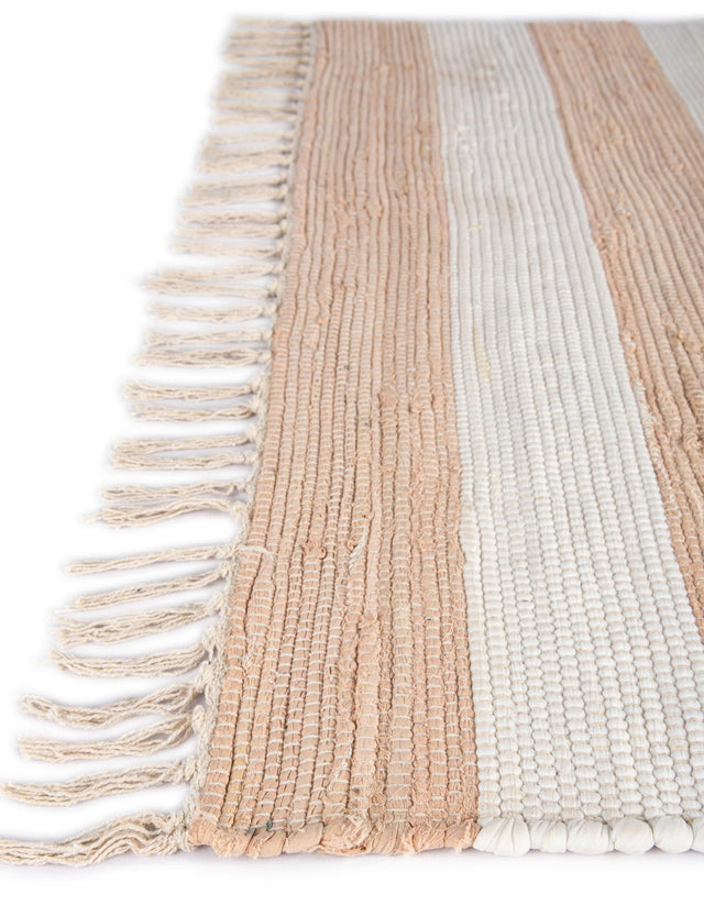 Beige 1' 2 x 5' 1 Chindi Rag Table Runner