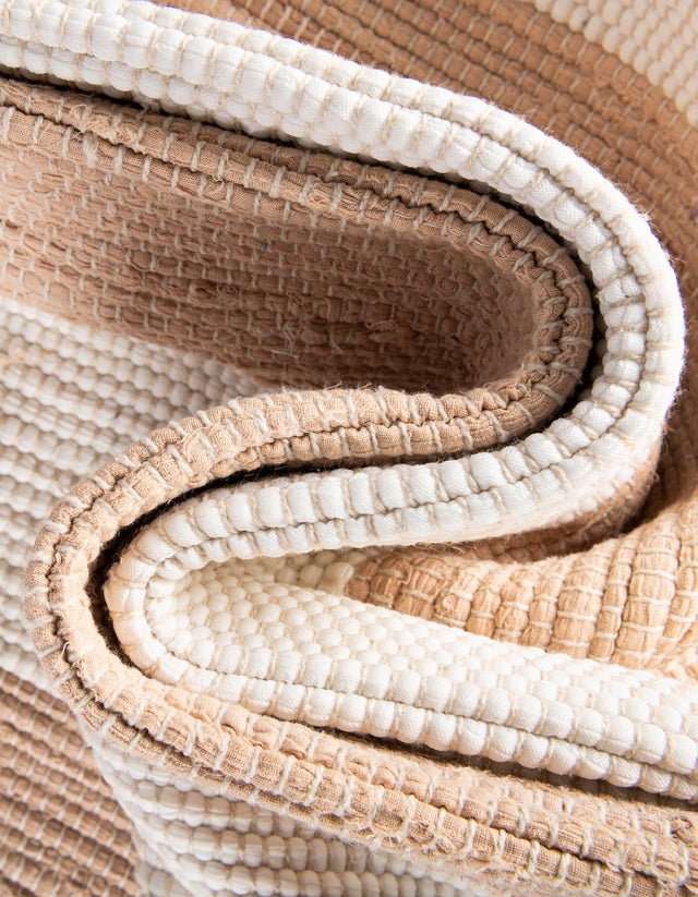 Beige 1' 2 x 5' 1 Chindi Rag Table Runner