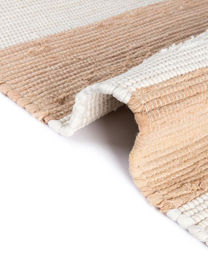 Beige 1' 2 x 5' 1 Chindi Rag Table Runner