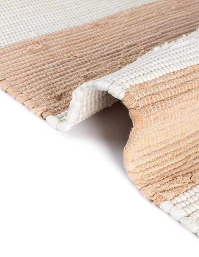 Beige 1' 2 x 5' 1 Chindi Rag Table Runner