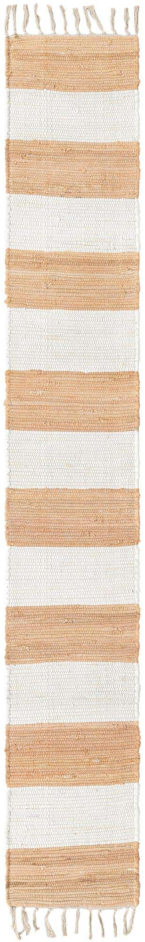 Beige 1' 2 x 8' Chindi Rag Table Runner