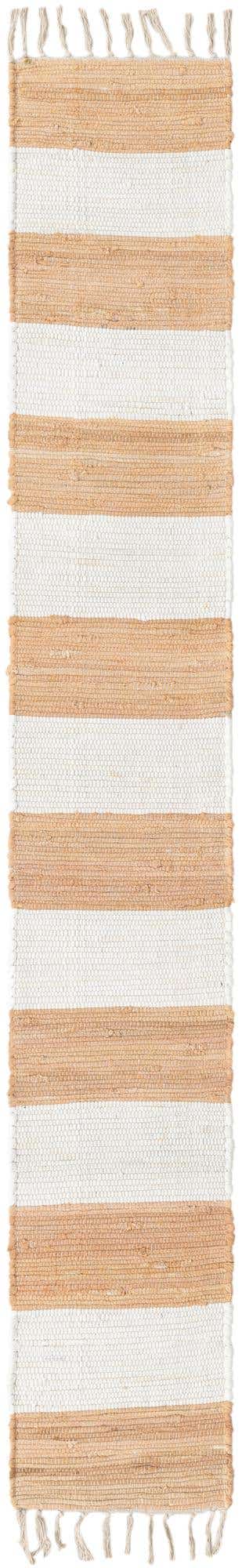 Beige 1' 2 x 8' Chindi Rag Table Runner