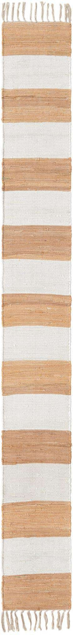 Beige 1' 2 x 10' Chindi Rag Table Runner