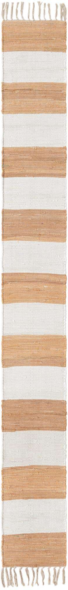 Beige 1' 2 x 10' Chindi Rag Table Runner