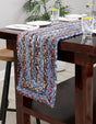 Blue and Multicolor 1' 2 x 8' Braided Chindi Table Runner