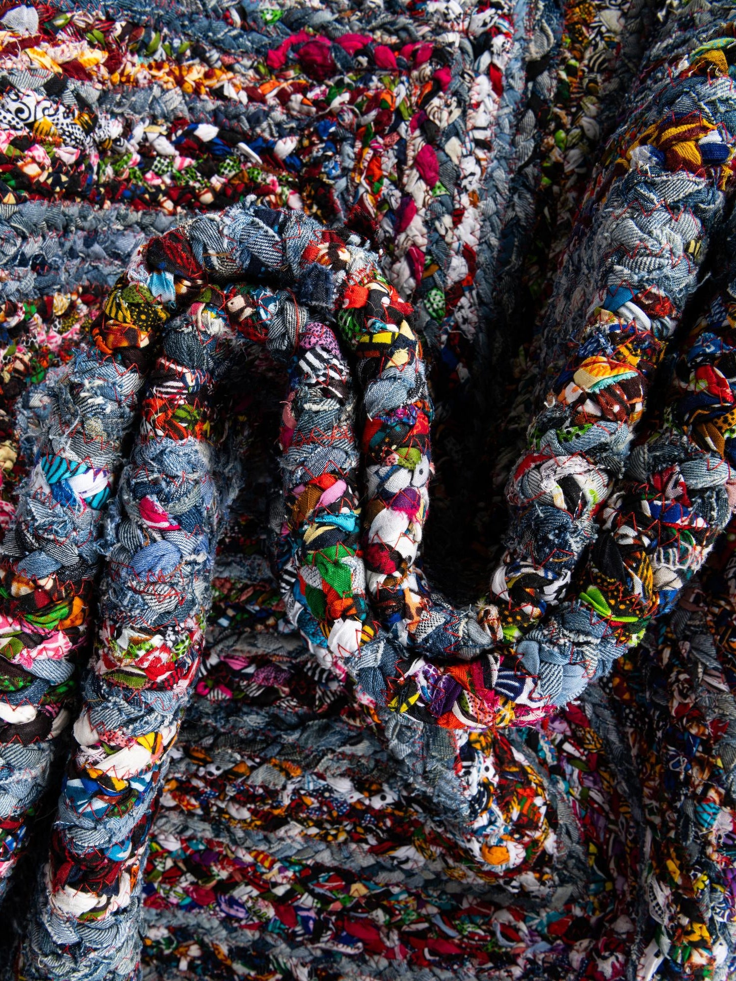 Blue and Multicolor 1' 2 x 10' Braided Chindi Table Runner Area Rug Decorative Dining Room Kitchen All Natural Material Table Cover 100% Cotton Hand Braided Natural Eco-Friendly Boho Style Modern Carpet for Living Rooms Dining Office Dorm for Sale at Rug Engine