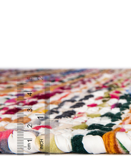 Multicolor 1' 2 x 4' 1 Braided Chindi Table Runner Area Rug Decorative Dining Room Kitchen All Natural Material Table Cover 100% Cotton Hand Braided Natural Eco-Friendly Boho Style Modern Carpet for Living Rooms Dining Office Dorm for Sale at Rug Engine