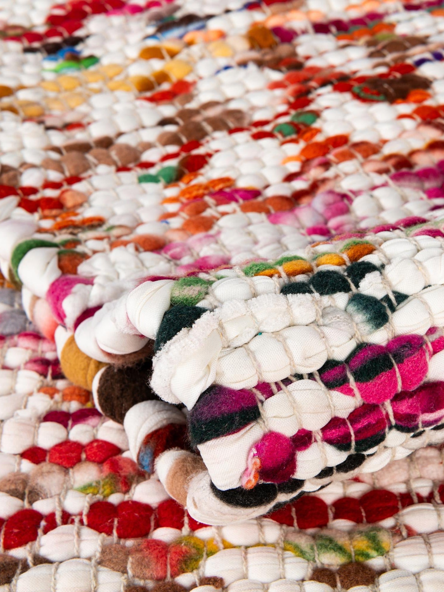 Multicolor 1' 2 x 6' 1 Braided Chindi Table Runner Area Rug Decorative Dining Room Kitchen All Natural Material Table Cover 100% Cotton Hand Braided Natural Eco-Friendly Boho Style Modern Carpet for Living Rooms Dining Office Dorm for Sale at Rug Engine