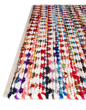 Multicolor 1' 2 x 4' 1 Braided Chindi Table Runner