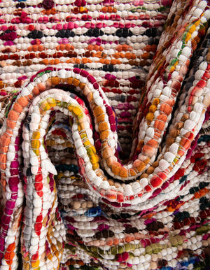 Multicolor 1' 2 x 4' 1 Braided Chindi Table Runner