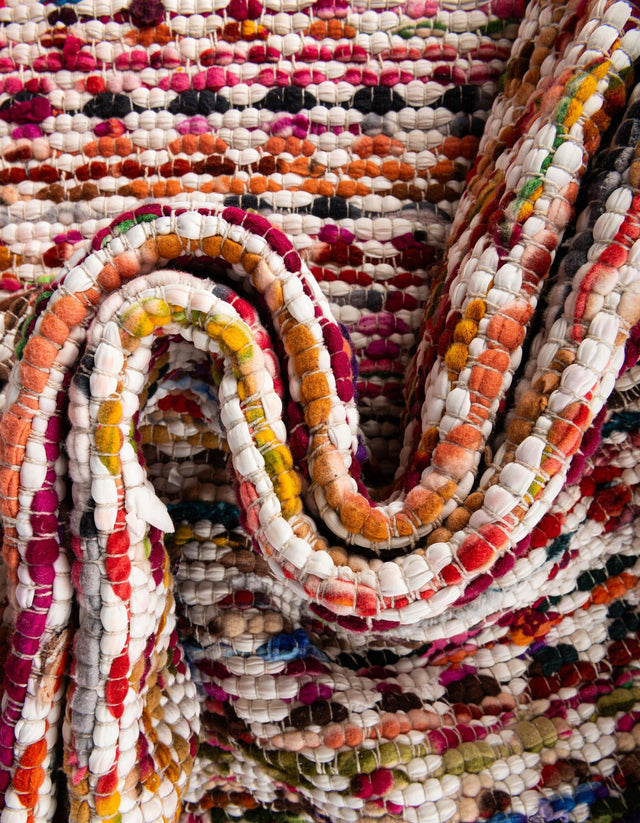 Multicolor 1' 2 x 4' 1 Braided Chindi Table Runner