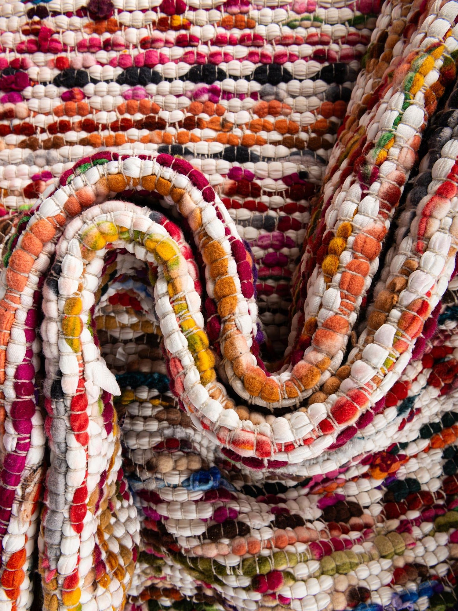 Multicolor 1' 2 x 10' Braided Chindi Table Runner Area Rug Decorative Dining Room Kitchen All Natural Material Table Cover 100% Cotton Hand Braided Natural Eco-Friendly Boho Style Modern Carpet for Living Rooms Dining Office Dorm for Sale at Rug Engine