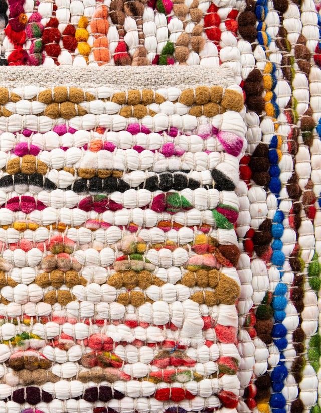 Multicolor 1' 2 x 4' 1 Braided Chindi Table Runner
