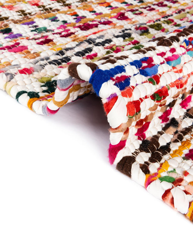 Multicolor 1' 2 x 4' 1 Braided Chindi Table Runner