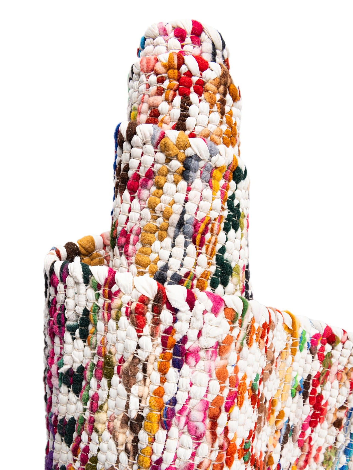 Multicolor 1' 2 x 4' 1 Braided Chindi Table Runner Area Rug Decorative Dining Room Kitchen All Natural Material Table Cover 100% Cotton Hand Braided Natural Eco-Friendly Boho Style Modern Carpet for Living Rooms Dining Office Dorm for Sale at Rug Engine