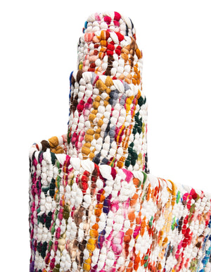 Multicolor 1' 2 x 4' 1 Braided Chindi Table Runner