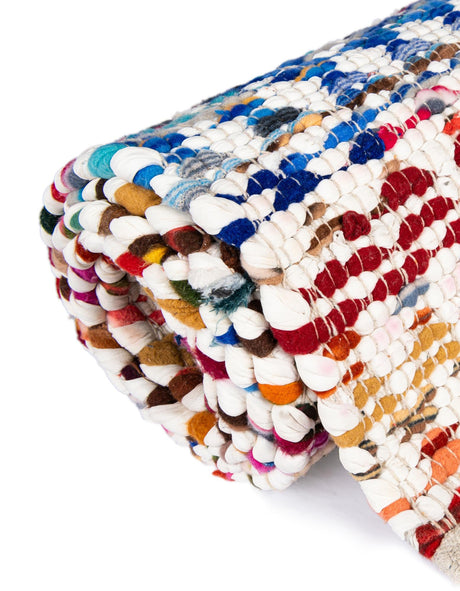 Multicolor 1' 2 x 5' 1 Braided Chindi Table Runner Area Rug Decorative Dining Room Kitchen All Natural Material Table Cover 100% Cotton Hand Braided Natural Eco-Friendly Boho Style Modern Carpet for Living Rooms Dining Office Dorm for Sale at Rug Engine