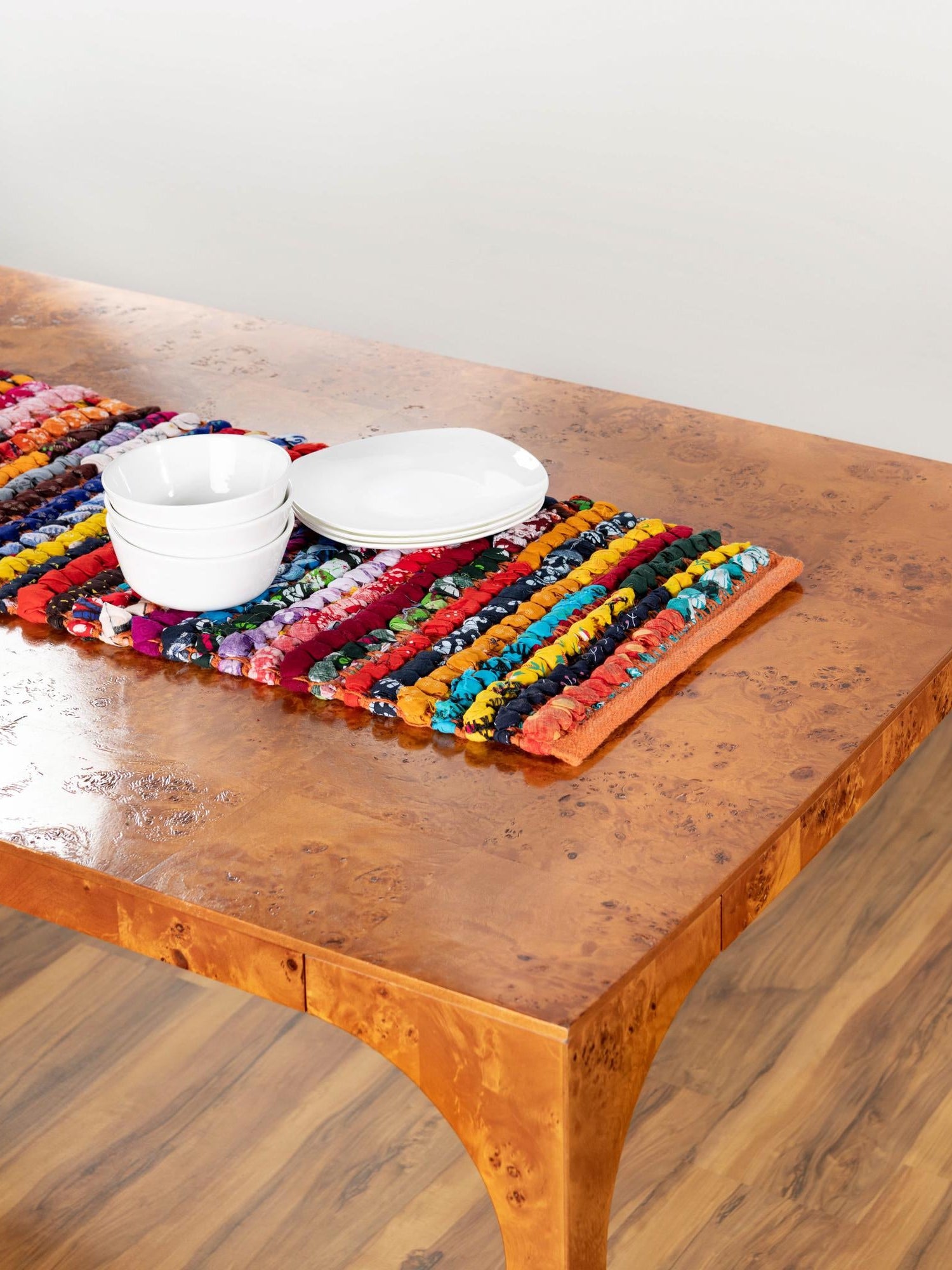 Multicolor 1' 2 x 6' 1 Braided Chindi Table Runner Area Rug Decorative Dining Room Kitchen All Natural Material Table Cover 100% Cotton Hand Braided Natural Eco-Friendly Boho Style Modern Carpet for Living Rooms Dining Office Dorm for Sale at Rug Engine