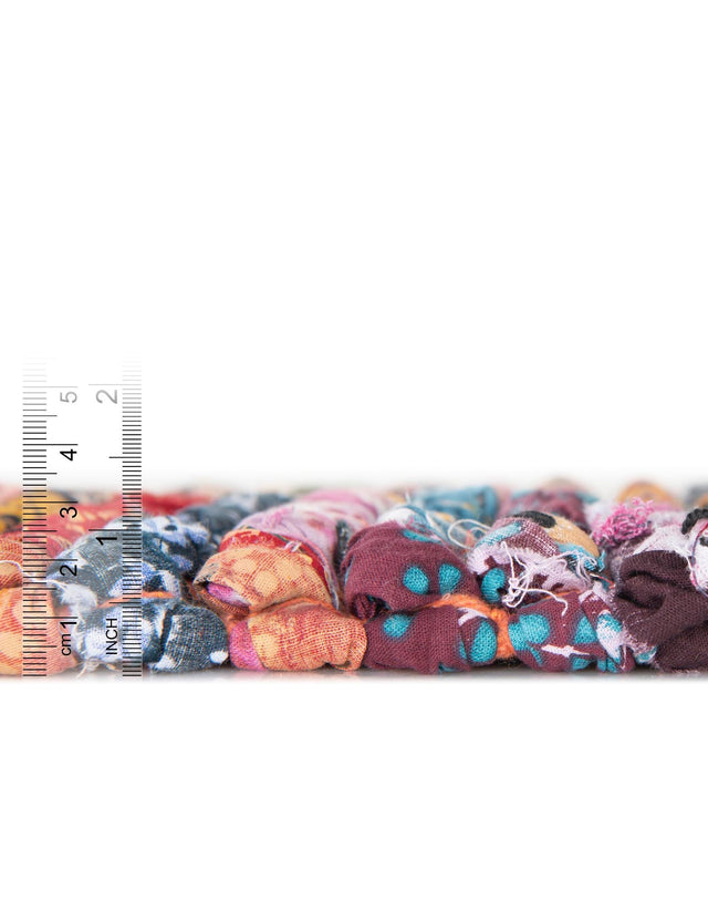 Multicolor 1' 2 x 5' 1 Braided Chindi Table Runner