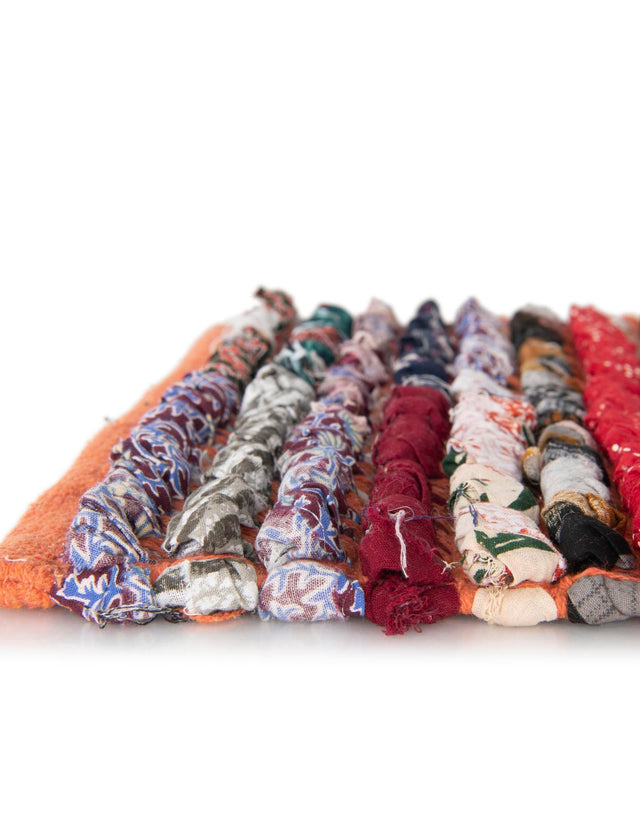 Multicolor 1' 2 x 5' 1 Braided Chindi Table Runner