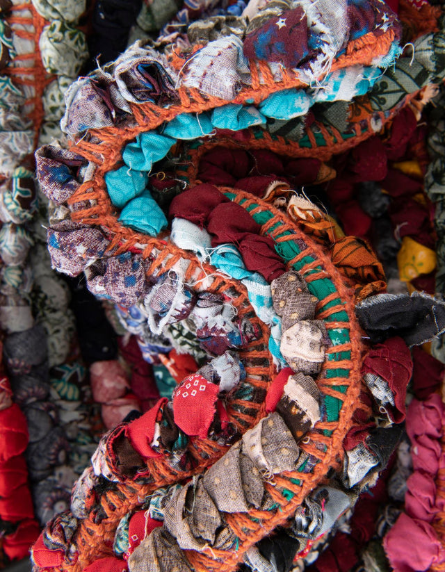 Multicolor 1' 2 x 5' 1 Braided Chindi Table Runner